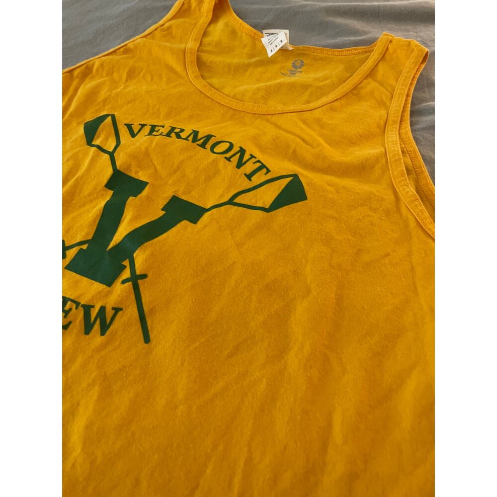 Vermont Crew Theme Tank Top Yellow and Green Size Medium 100% Cotton - Picture 2 of 6